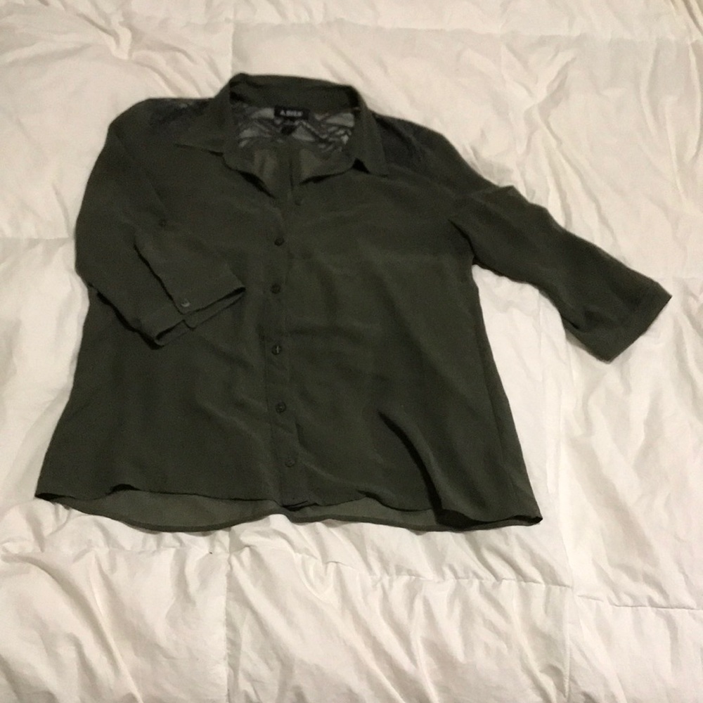 Green chiffon blouse